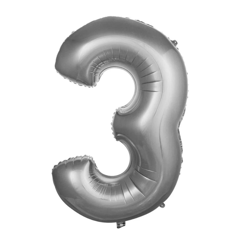 Folyo Balon Gümüş 3 34 İnç 76 Cm